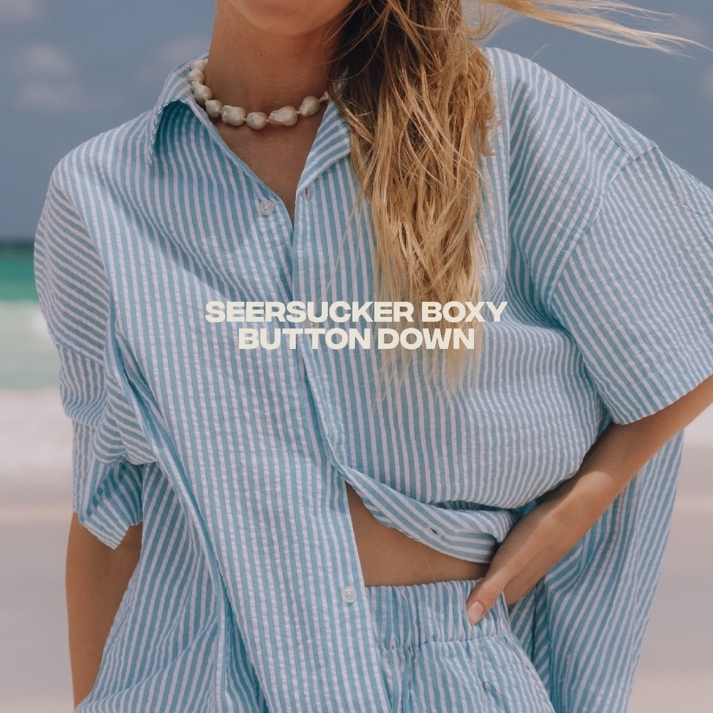 Daily drills seersucker poplin button down